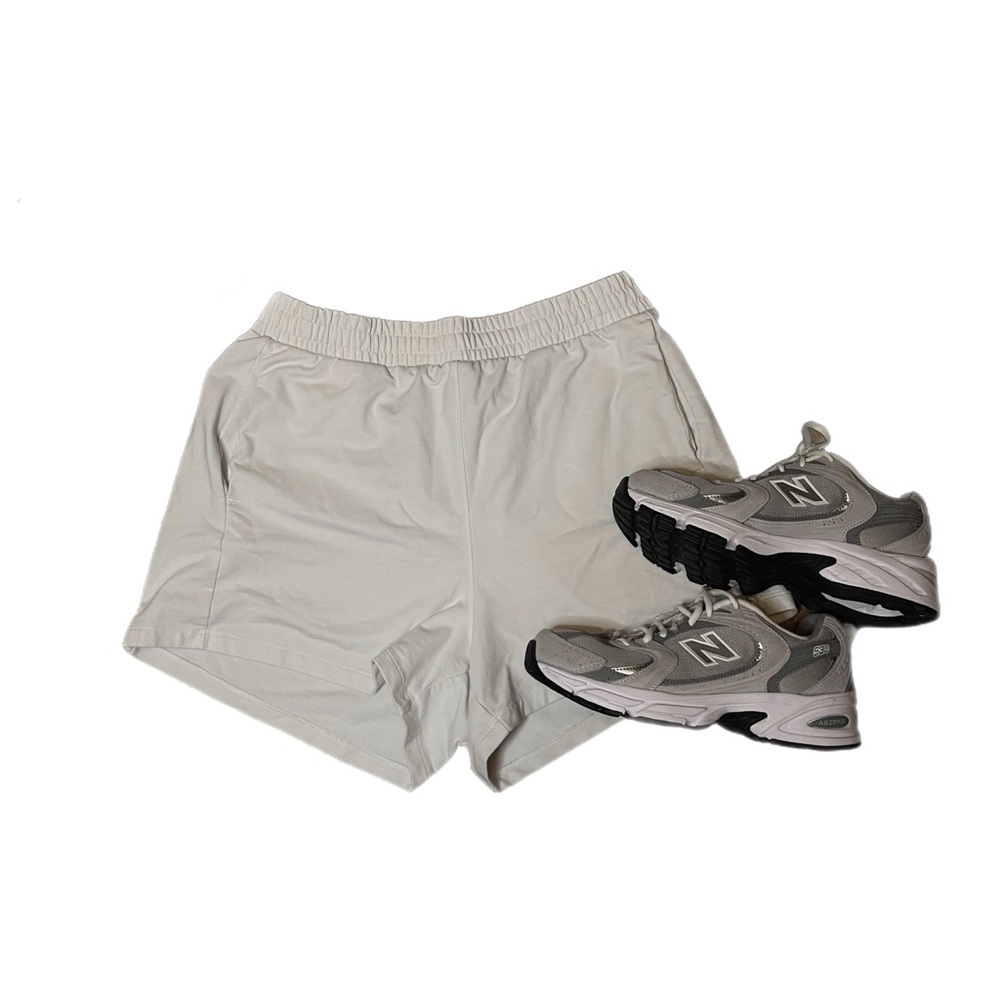 white athletic shorts